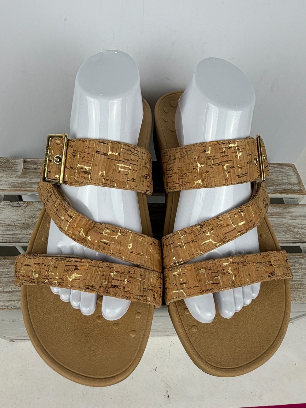 Vionic Pacific Rio platform sandals cork upper size 11 Wide - Picture 2 of 16